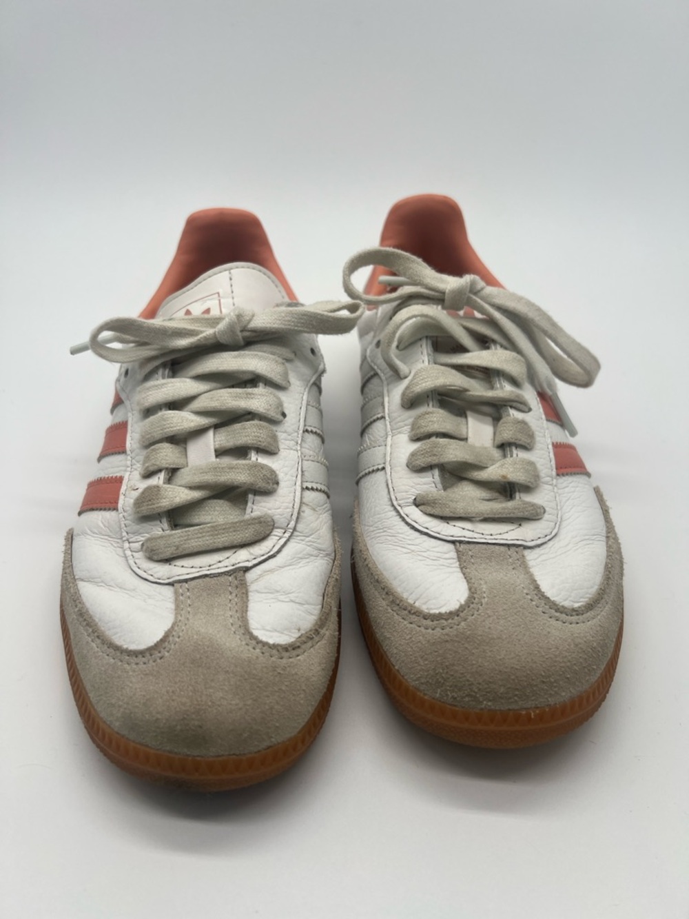 Adidas Samba Sneakers in White and Coral Pink Women's Sz 6.5 - Picture 5 of 11